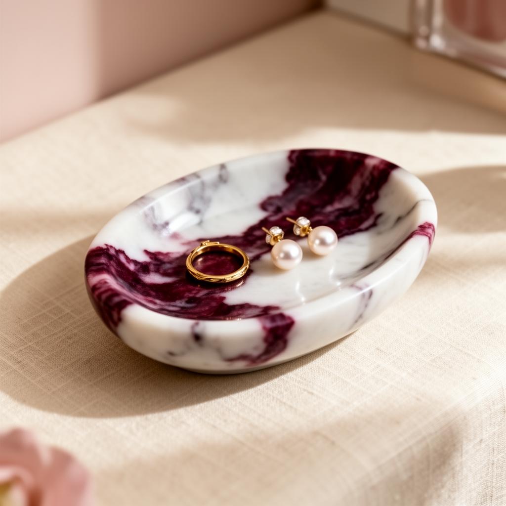White Marble Trinket Dish