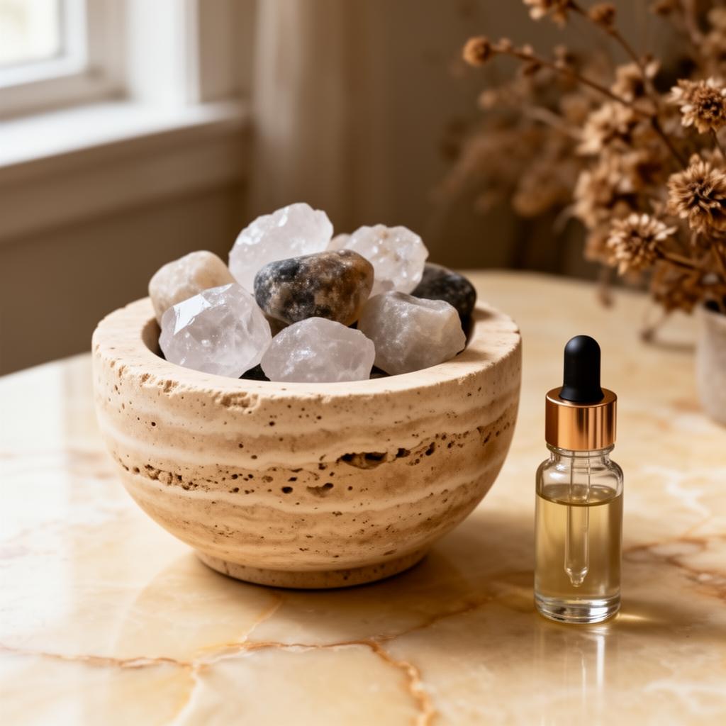 Travertine Crystal Diffuser Set